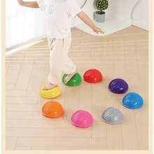 1pc Textured PVC Half Round Yoga Ball, Spiked Massage Balance Trainer, Non-Slip Core Stability Foot Massager, Suitable For Home Fitness Workout, Pilates Yoga Practice, Deep Tissue Foot Muscle Relaxation, Post-Workout Recovery And Women's Fitness Accessory - Durian Ball - View 4