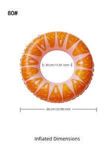 Adult Inflatable Swim Ring, Fruit Print Pool Float, Watermelon/Lemon/Lime/Orange/Kiwi/Dragon Fruit PVC Float - Orange Swimming Ring - View 16