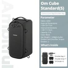 Ambitful Om Cube 相機包,防震攝影設備收納包,附可調式隔層,適用於無反相機、鏡頭、閃光燈、電池,便攜式 DSLR 相機旅行收納包 - 查看 14