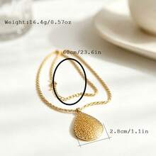 1 pieza Collar colgante de moda minimalista para mujer con patrón hueco, brillo metálico brillante, adecuado para ceremonias de estrellas, banquetes de alta sociedad, joyería, atuendos casuales versátiles, viajes casuales, vacaciones en la playa, regalos de vacaciones - collar colgante - Ver 4