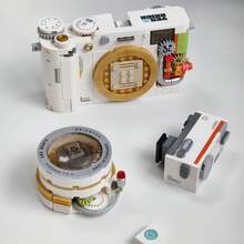 500+Pcs Mini Retro Camera Building Blocks, Handmade Assembly Photography Model, Desktop Decoration Ornament, Collectible Hobby Toy Game, Suitable For Fans As Halloween And Christmas Gifts - Multicolor - View 6