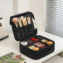 Large Capacity Professional Makeup Case, Can Be Hung On Luggage, Multifunctional Shoulder And Backpack Makeup Artist Cosmetic Storage Box, Beauty And Nail Storage Box - Black - View 9