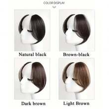 2pcs Side Bangs Synthetic Hair Extensions, Easy Clip-On Ombre Bangs, Natural Seamless Synthetic Hair Bangs, Suitable For Women And Girls - Multicolor - View 6