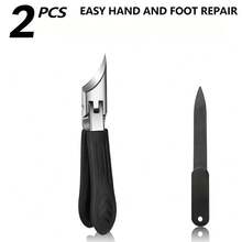 2-7 pièces Ensemble professionnel de soins des pieds et de manucure robuste - Outils de soins des ongles en acier inoxydable, comprend des coupe-ongles, un repousse-cuticules/retire-cuticules, un outil exfoliant, des coupe-ongles inclinés et droits - Outils de soins manuels robustes pour les pieds et les mains - Multicolore - Voir 9