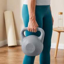 Shoze Versatile Home Fitness Bundle Fillable 8kg Kettlebell Pair Grip Rings Custom Weight Yoga Strength Training Gear - Grey - View 5