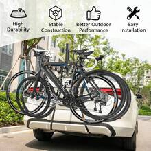 3-Bike Mounted Rack, Trunk Mount Bike Rack With Adjustable Length And Angle, Protective Cradles, Fix Straps, Car Bicycle Rack Carrier, Compatible With Sedans, Hatchbacks, Minivans - 1 - View 7