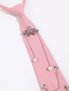 1pc Women's Fashion Shiny Rhinestone Star Chain Necklace, Suitable For Daily Casual Outings And Shopping. - Multicolor - View 3