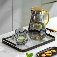 1pc, Acrylic Tray With Handles, Double-Ear High-End Home Tea Tray, Serving Tray, Commercial Restaurant Plate, Decorative Tray, Black Edge High Transparency Glacier Design, Suitable For Displaying And Storing Bread, Pastries, Fruits, Snacks, Desserts And Other Foods - Black - View 9