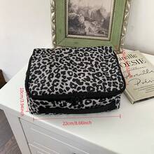 Nueva bolsa de maquillaje portátil de gran capacidad con estampado de leopardo, bolsa de aseo, bolsa organizadora de viaje - neceser - Ver 7