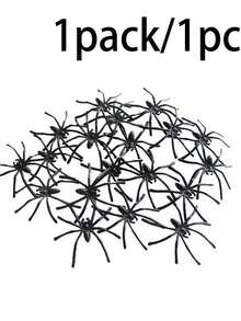 1/50pcs Halloween Realistic Plastic Spiders Black Fake Spiders Fake Spiders Prank Props For Halloween Home And Party Decor For Haunted House & Yard Decor, Perfect For Halloween Party, Haunted Attraction, Zombie Themed Bash,Garden Decor Outdoor - Multicolor - View 9