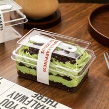 1/20/30/50pcs Transparent Dessert Cups/Tiramisu Boxes With Lids And Spoons, Stackable Dessert Containers, Suitable For Mousse, Fruit, Cake Slices, Bakery Takeout And Home Baking - Multicolor - View 12