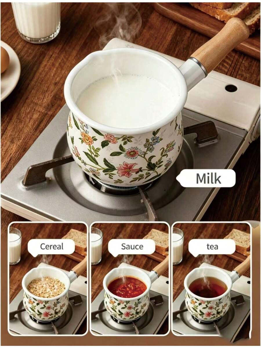 1pc Enamel Enameled Pot With Double Handles, Soup Pot, Stew Pot With Lid, Non-Stick, Compatible With Gas And Induction Cookers, Tang Xiao Chu Thickened Enamel Enameled Soup Pot, Double Handle Enameled Pot, Home Stew Pot, Flat Bottom Pot, Instant Noodle Pot, Lard Storage Pot, Milk Pot, Tea Pot, Instant Noodle Pot, 1pc Enameled Slanted Edge Pot Without Lid With Spout And Scale, Single Handle Wooden Handle Milk Pot, Noodle Pot, Instant Noodle Pot, Baby Food Pot, Oulijia Enamel Enameled Vintage Enameled Single Handle Small Milk Pot, Noodle Pot, Soup Pot, Instant Noodle Pot, Cooking Pot, Japanese Enameled Milk Pot, Single Handle Pot, Milk Pot With Scale, No Coating, Induction Cooker And Gas Stove Soup Pot - View 1