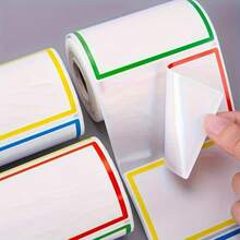 280 Sheets/Roll, Colorful Solid Name Labels, Non-Adhesive Stickers, Extra Large Self-Adhesive Handwritten, Price Tag Stickers, Business Card Notes, Colorful Rectangular Name Labels, Suitable For Office, Meeting, School And Home School Supplies - One Size - View 7