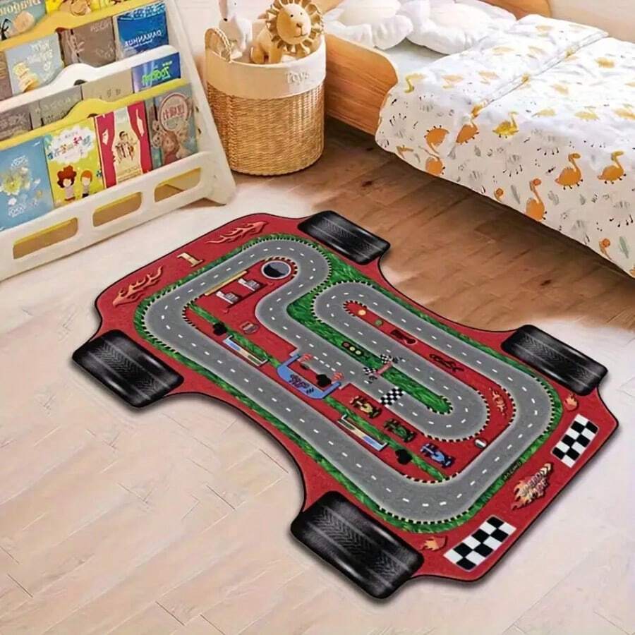 New Store Special Offer Value Pattern Carpet, Featuring Cartoon Car Block Design, Perfectly Fits Modern Nordic Style, Comfortable And Soft, Suitable For Living Room Use - Multicolor - View 1