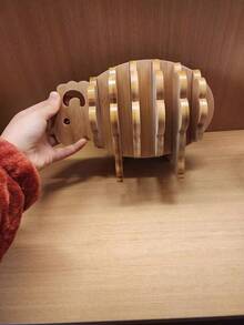 防滑桌面保護墊 3D動物造型耐熱木塊桌墊 高溫耐受 3D大象造型竹製杯墊附托盤 適用於熱盤與廚房裝飾 動物圖案杯墊 適合咖啡/茶杯 客廳與餐廳必備 - 3D動物竹墊 - 查看 16