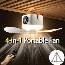 Compact Ceiling Fan for Tents, Suitable for Camping, Rechargeable Via USB, Features Adjustable Speeds And a Timer, Ideal for Outdoor Use, Includes a Mountable Bracket, Can Also Be Used As a Tabletop Fan - 1 Packung - Übersicht 2