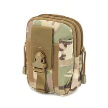 1pc Tactical Multi-Function Waist Bag, Outdoor Camouflage Phone Storage Pouch, Men's Portable Tool Bag, Wear-Resistant Large Capacity Phone Bag, Suitable For Hiking, Camping, Fishing, Cycling, Hunting, Work, Can Be Attached To Belt Or Backpack, Multi-Compartment Design, Quick-Release Buckle, Pen Slot, Zipper Main Compartment, Nylon Material, Portable Equipment Bag, Camouflage Tactical Style Waist Bag - Multicolor - View 12