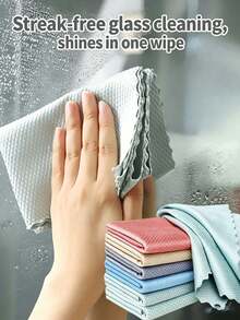 3pcs/2pcs/1pc Thick Bamboo Fiber Kitchen Cleaning Cloth/Dishcloth, Multi-Color, Highly Absorbent, Non-Shedding, Hand Wash Only, Suitable For Kitchen, Bathroom And Household Cleaning - A - View 1