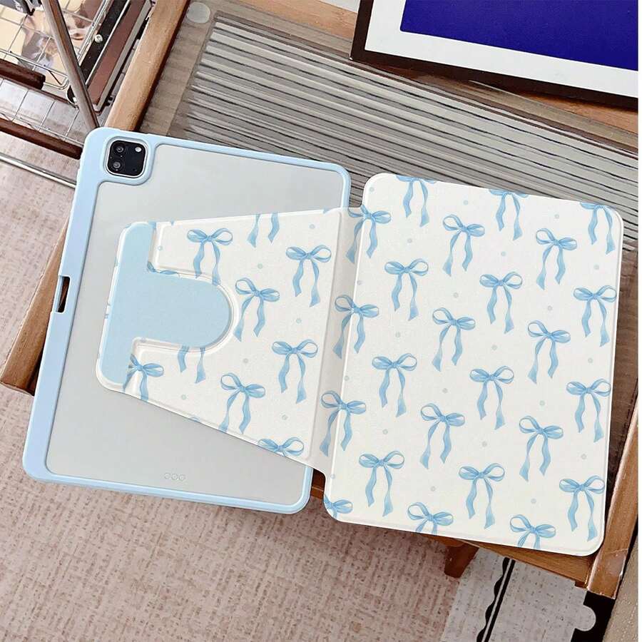1pc Pink Purple Marble Pattern 360° Rotating Foldable Tablet Protective Case, Compatible With IPad 11/A16/10th Gen, Galaxy Tab A8/A9 Plus/S6 Lite/S7/S9FE PLUS, 5/5pro/6/6pro/7/7pro/8s Pro, Perfect For Work, Travel And Home Use, Compatible With Oppo Pad, Matepad, Pad, Honor Pad - Multicolor - View 1