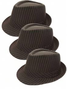 3Pcs D EXCEED 1920s Fedora Hat Cap Manhattan Hat For Men Daily Wear Birthday Cosplay Dance Performance Themed Run Christmas Event Music Festival - Multicolor - View 7