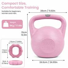Shoze Versatile Home Fitness Bundle Fillable 8kg Kettlebell Pair Grip Rings Custom Weight Yoga Strength Training Gear - Pink - View 8