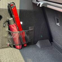 1/2 Piece Car Trunk Organizer - Durable Nylon Mesh Storage Net For Vehicle Interior Accessories, Elastic Cargo Net Pocket For Rear Seat Back Hanging Bag - Beige - View 2