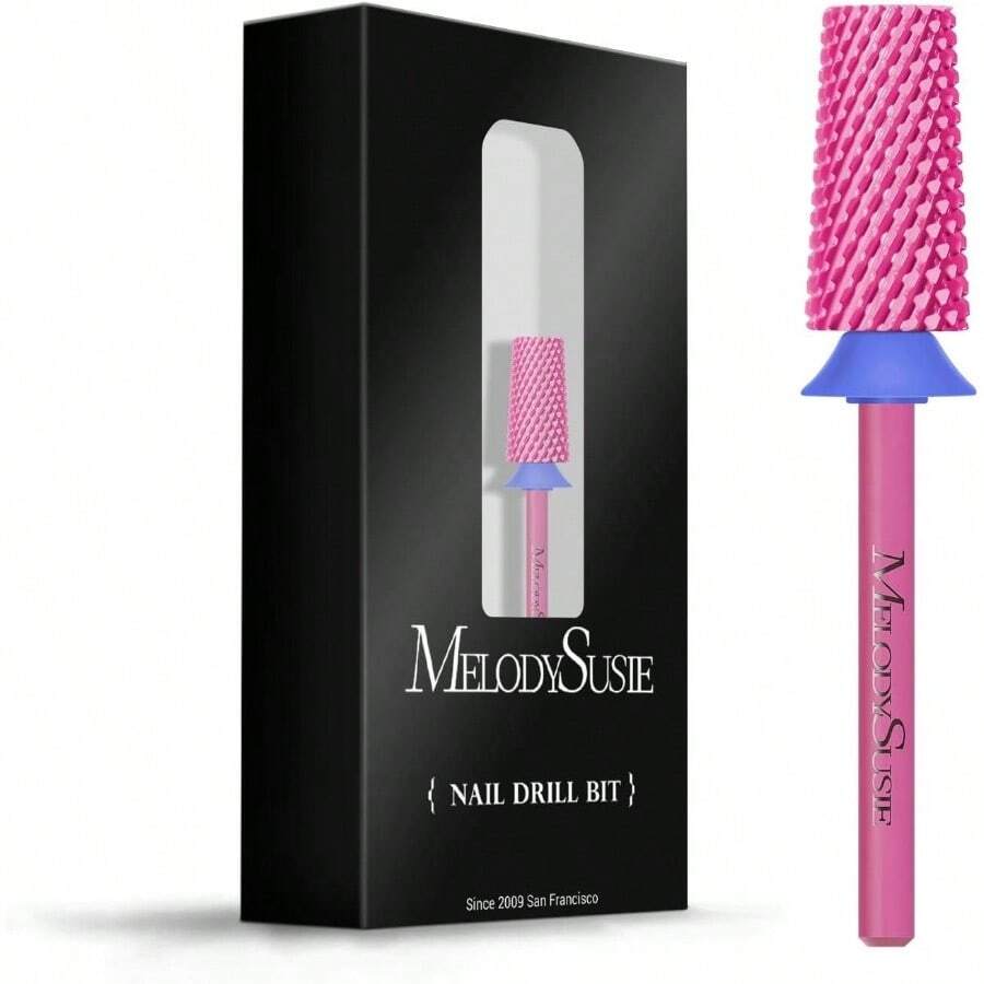 - Brocas cnicas para uas, brocas de carburo de tungsteno de 3/32 pulgadas, adecuadas para manicura y pedicura, cutculas, puntas tcnicas, serie Bit - S, flor rosa, mediano - Mediana-M + Flor rosa - Ver 1