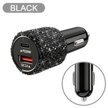 Adaptor Charger Mobil USB-C PD Bling Bling, Pengisian Cepat, Cocok untuk Berbagai Kendaraan Kecil, Kabel Pengisian Cepat 3-in-1 dengan Lampu LED dan Kristal Berlian Imitasi, Hadiah Terbaik untuk Pesta Ulang Tahun dan Liburan untuk Pria/Wanita - Beraneka warna - View 17