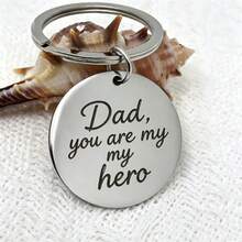 A Father's Day Keychain Stainless Steel DAD Gift For Men Dad Birthday Gift Stainless Steel Keychain - Silver CWYSK-0960 - View 2