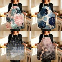 1 pieza Delantal con estampado geométrico degradado - Diseño sin mangas, ajuste duradero y cómodo, con patrón de hexágono geométrico delineado, adecuado para cocinar, hornear y limpieza del hogar, delantal de limpieza doméstica, delantal de tareas del hogar, uniforme del hogar, delantal de jardinería pintado a mano, regalo divertido para vacaciones - Multicolor - Ver 5