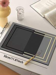 1pc Black Gold Rim Double Layer Frame Diatomaceous Earth Kitchen Mat, 3.5mm Rubber Anti-Slip Bottom, Water-Absorbent & Oil-Resistant, Cushioning & Anti-Fatigue, Dirt-Resistant Rug For Kitchen, Bathroom, Entryway, Living Room - Multicolor - View 18