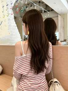 Sweet Style Lace Patchwork Cold Shoulder Long Sleeve T-Shirt (Random Stripes) Casual Red - Red - View 4