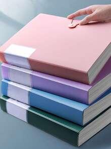 A4 Folder 40 Pages Transparent Pocket Document Organizer Back To School Essential Student Use Exam Paper Storage Bag Sheet Music Songbook Storage Album Certificate Collection Folder Office File Folder Loose Leaf Binder - Single Piece - View 1