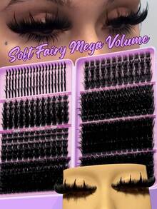 LUXE 04-Baddie-Lashbook, 550 pezzi di ciglia finte individuali con curvatura D | Kit fai-da-te per estensione ciglia personalizzata | Leggere e dall'aspetto naturale | Riutilizzabili | Perfette per uso quotidiano, appuntamenti e feste | Ciglia simili al visone - Visualizzare 5