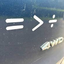 1 Pc Equality Car Decal, Equality Is Greater Than Division Vinyl Sticker, Creative = > ÷ Design Car Window Bumper Sticker - Easy To Apply - A - View 1