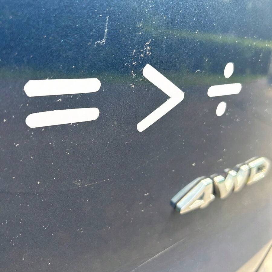 1 Pc Equality Car Decal, Equality Is Greater Than Division Vinyl Sticker, Creative = > ÷ Design Car Window Bumper Sticker - Easy To Apply - A - View 1