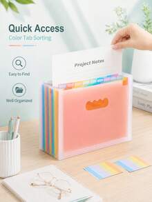Practical Expandable Accordion File Folder To Organize 2000 Sheets Securely Premium A4 Size Document Bag With Blank & Colored Labels For Teens Compact Desk Accesorries For Home Office School Essentials School Supllies Back To School Supplies - Multicolor - View 1