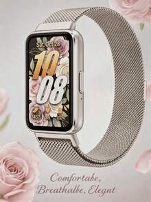 Metal Band Compatible With Galaxy Fit 3, Stainless Steel Braided Loop Replacement Strap, Suitable For Galaxy Fit 3 S-M-R390, Unisex - Galaxy Fit 3 - View 12