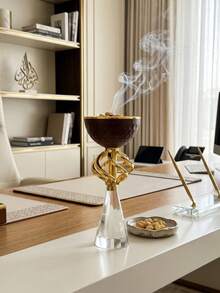 Mini Novelty Incense Burner, Metal + Crystal, Luxury Bakhoor Incense Burner, Incense Holder, Heat-Resistant And Durable Incense Burner, Home Decor, Suitable For Majlis, Entryway, Living Room, Bedroom, Exquisite Gift For Friends And Family, Fragrance Corner - Fashionable - View 7