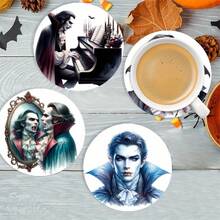 6 buah Tatakan Gelas PET, Tema Halloween, Desain Pola Vampir, Tahan Panas, Dapat Dicuci dengan Tangan, Terjangkau, Cocok untuk Dekorasi Acara dan Pesta, Hiasan Meja, Halloween, Natal, Dekorasi Hari Raya Thanksgiving - Tatakan Gelas PET - 1825 - View 8