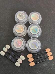 仙女極光鏡面效果美甲粉 0.5g/罐，居家DIY美甲沙龍裝飾亮粉，附塗抹工具 - 彩色 - 查看 11