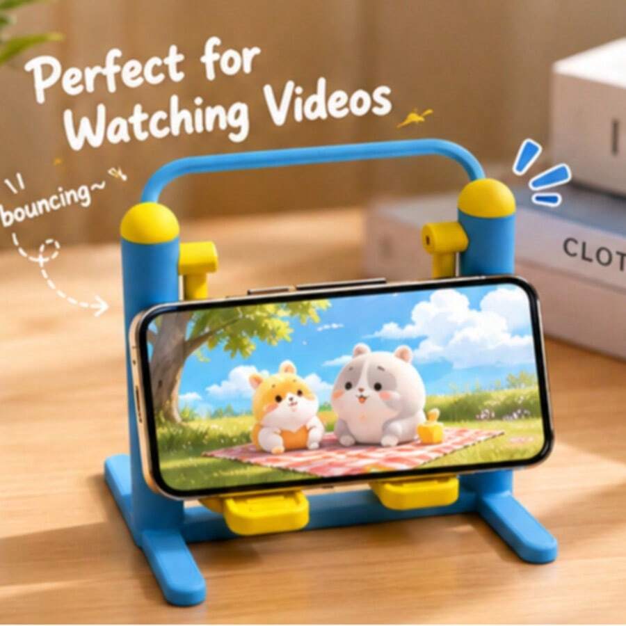 1pc Home Storage Assembleable Phone Stand, Creative Lazy Binge-Watching Cute Desktop Ornament Stand, Fitness Equipment Phone Stand - Blue - View 1