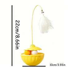 1pc Interactive Cat Teaser Toy, 3-In-1 Self-Entertainment Pet Toy With Feather Teaser Wand And Bell, Multi-Function Cat Toy For Indoor Adult Cats And Kittens, Intelligence Toy - Multicolor - View 2