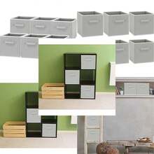 SimpleHouseware Collapsible Storage Bin - 6 Pack - Gris - Ver 9