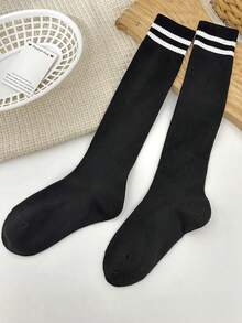 1 Pair Kids Summer Football Socks, Moisture-Wicking Breathable, Striped Knee-High Socks, Sports Socks, Suitable For 8-14 Years Ol, First Day Of School - Multicolor - View 12