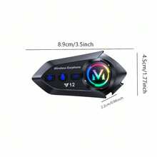 Y12 Motorcycle Helmet Bluetooth Headset Noise-Canceling Headset With Built-In Microphone For Full-Face And Half-Face Riding Helmets 400mAh - A - View 6
