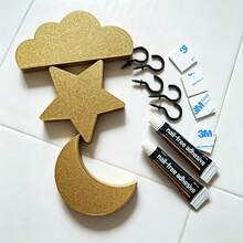 1 Set No-Drill Star Moon Cloud Wall Hanging Rack Hooks Suitable For Keys And Accessories - View 6
