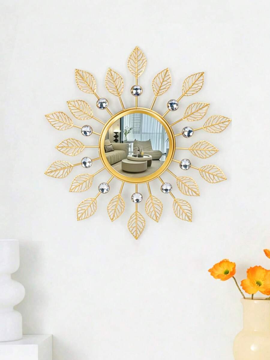 1pc Creative Iron Wall Mirror, Sofa Wall Multi-Functional Decorative Mirror, Entryway Decorative Mirror, Modern Living Room Wall Decor, Fashion Wall Hanging Decor, Best Birthday Graduation Gift, Home Decor, Back To School Room Decor, School Supplies - one-size - View 1