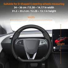 Hocasen 碳纤维纹理皮革和透气PU皮革方向盘套,适用于特斯拉Model S/Model 3/Model Y/Model X/Model Y L及其他车型,颜色可选:黑色、酒红色、摩卡色、橙色 - Perforated Steering Wheel Cover - 查看 19