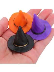 10pcs Mini Witch Hats, Mini Wizard Hats, Miniature Halloween Party Hats, Bottle Cap Decorative Hats, Small Wizard Caps, And Small Tree Ornament Hats-Perfect For DIY Crafts, Dollhouse Miniatures, Haunted Dollhouses, Terrariums, And 3D Models - Multiple Styles - View 8